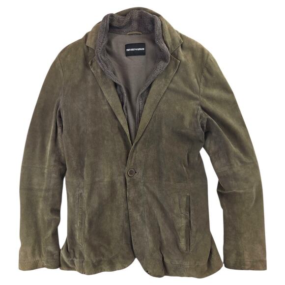Emporio Armani | Goat Leather Fully Lined Jacket w/Flax Accent - Picture 1 of 9